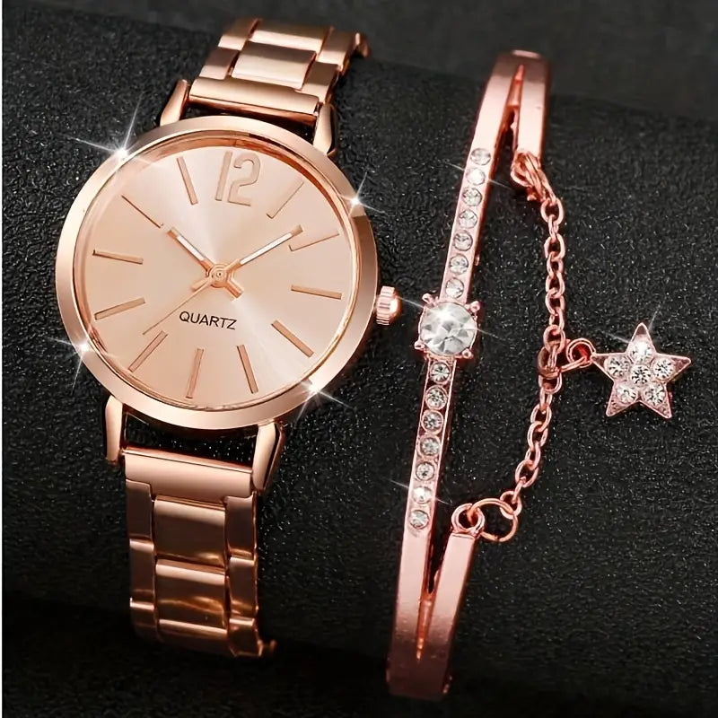 Conjuntos de relojes de 2 piezas, color Oro Rosa 2