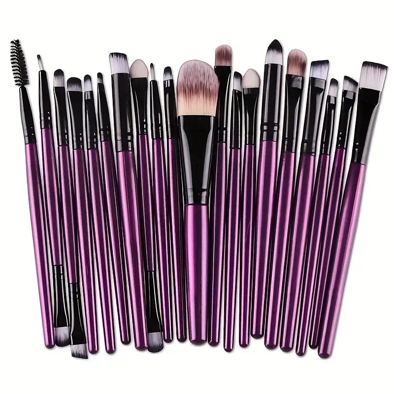 Belleza Radiante: Set de 20 Brochas de Maquillaje en Pink Passion