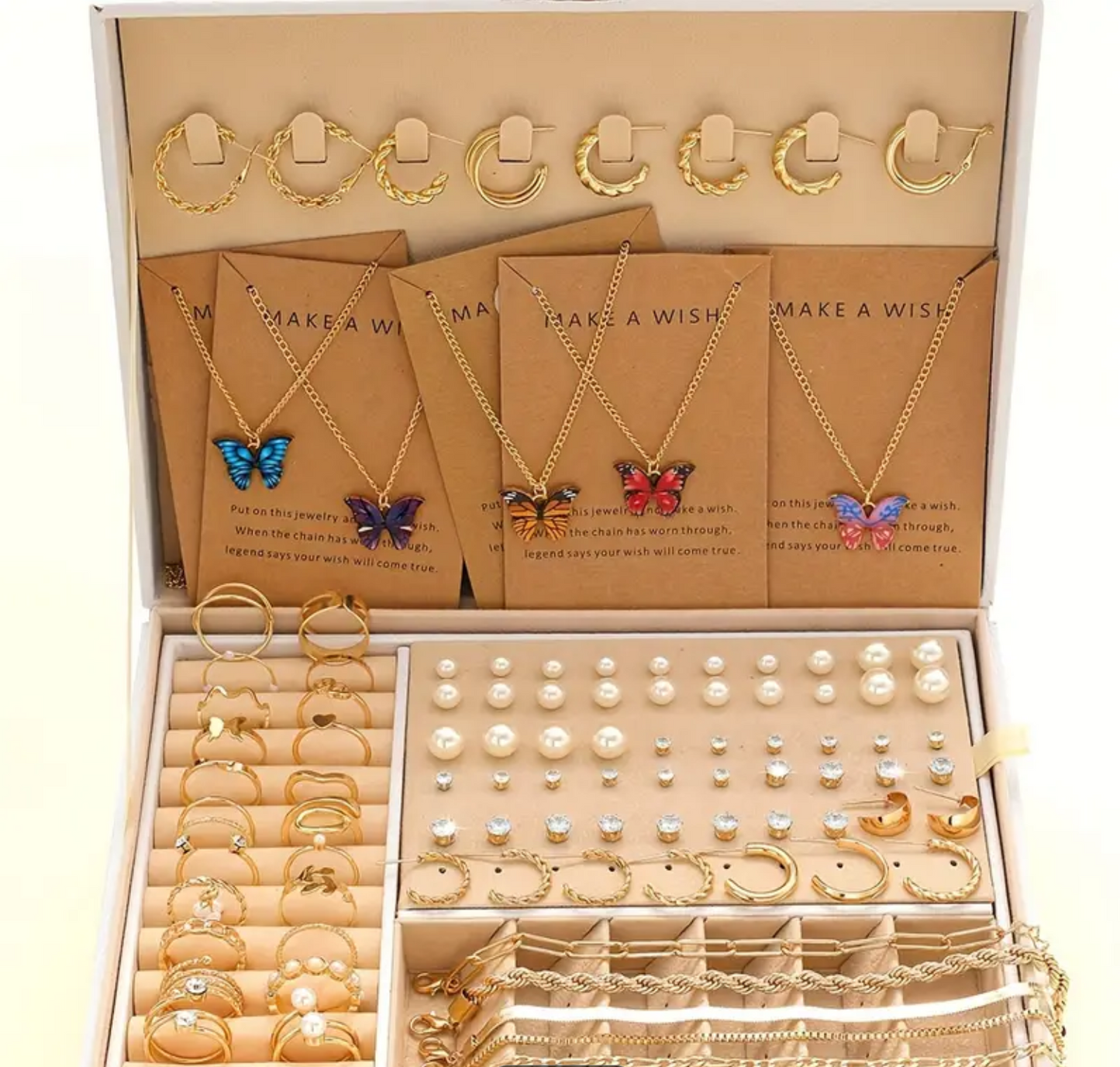 Conjunto de joyas de 68 piezas de color Oro