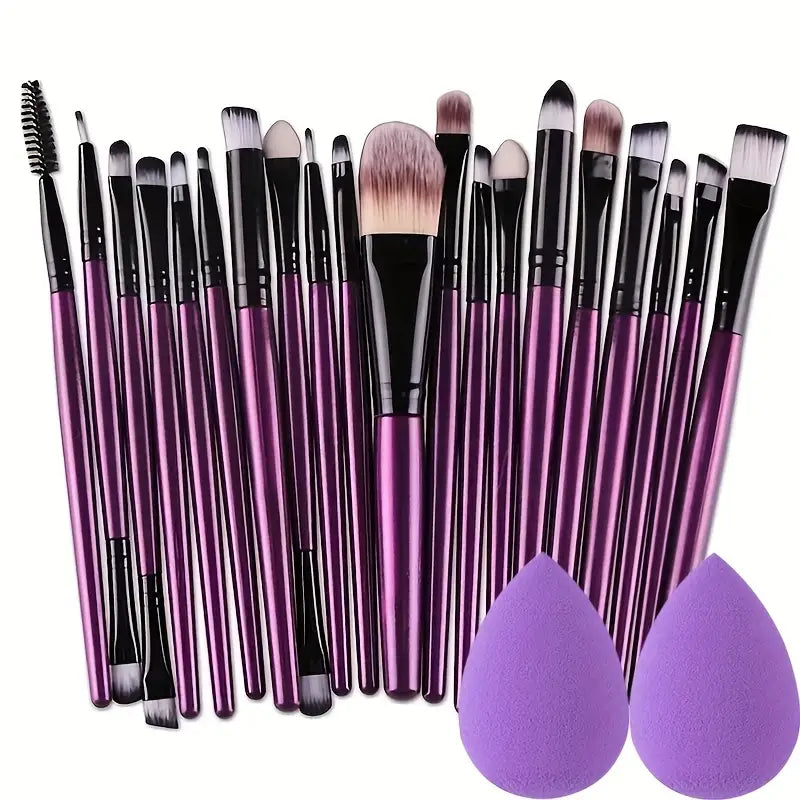 Belleza Radiante: Set de 20 Brochas de Maquillaje en Pink Passion