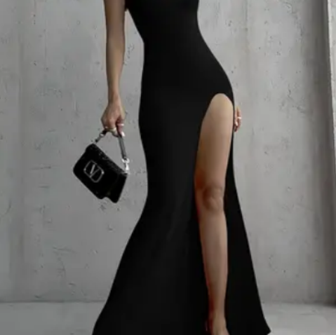 Vestido Maxi de Lápiz en Negro Noche: ¡Seductora Elegancia Sin Límites! 🌹