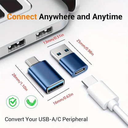 ¡Conecta con Estilo! 💻✨ Kit Definitivo de 2 Adaptadores USB 3.0/Type-C para Carga y Sincronización Rápida